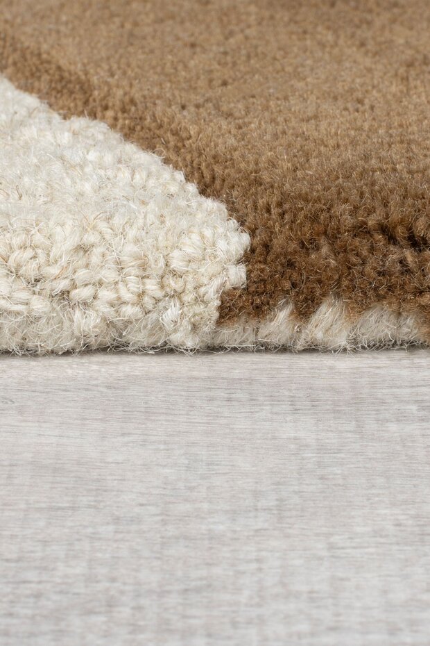 Wollen abstract vloerkleed - Rado Glow Bruin/Beige Wollen abstract vloerkleed - Rado Glow Bruin/Beige