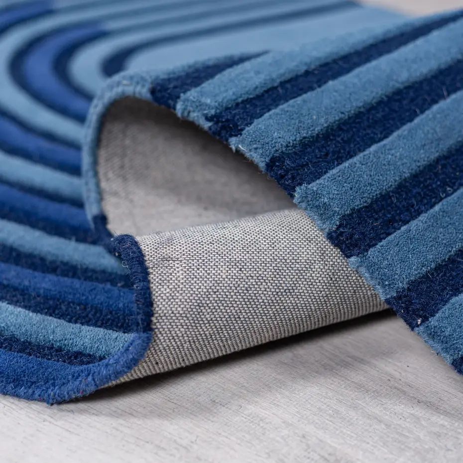 Organisch vloerkleed - Conway Retro Shaped Blauw Organisch vloerkleed - Conway Retro Shaped Blauw