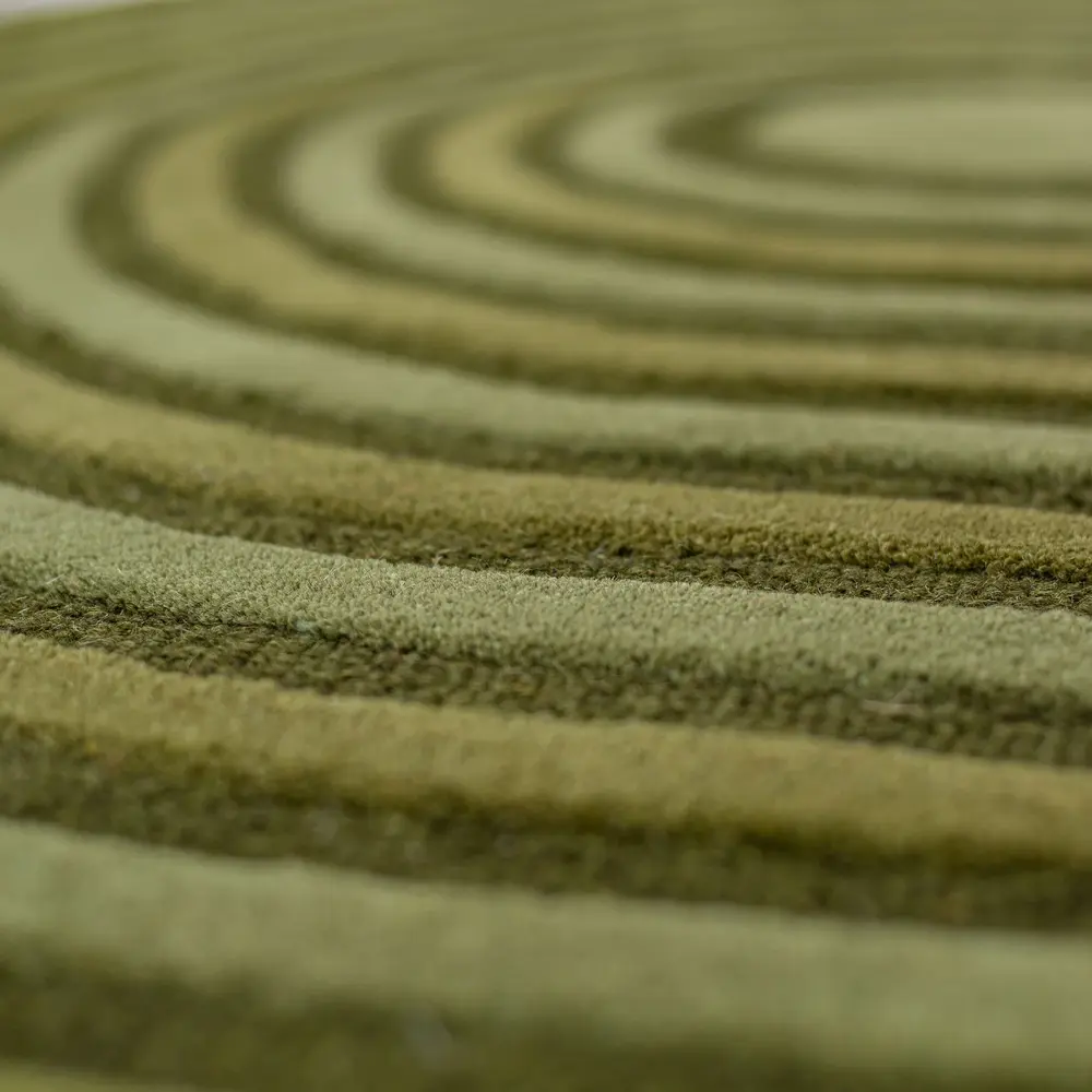 Organisch vloerkleed - Conway Retro Shaped Olijfgroen