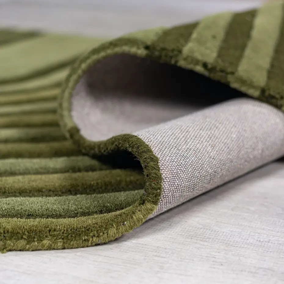 Organisch vloerkleed - Conway Retro Shaped Olijfgroen
