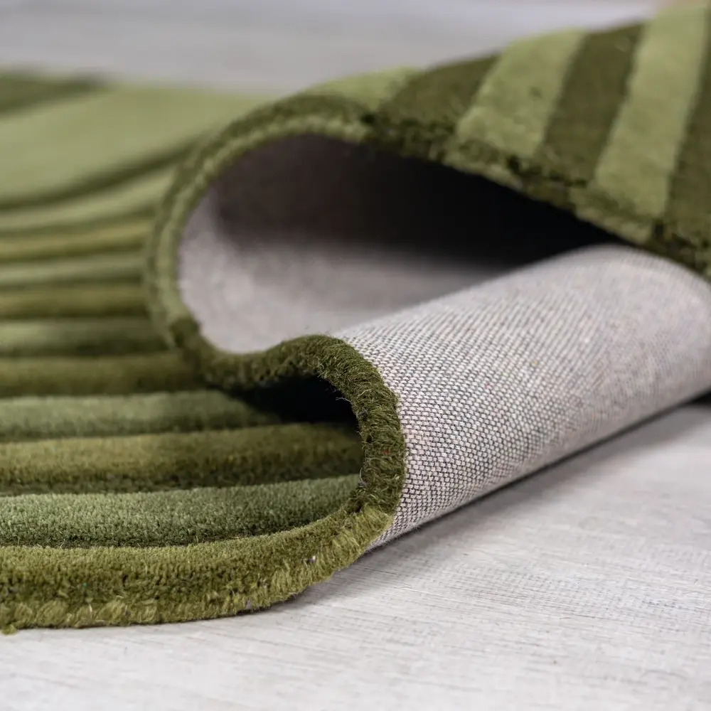 Organisch vloerkleed - Conway Retro Shaped Olijfgroen