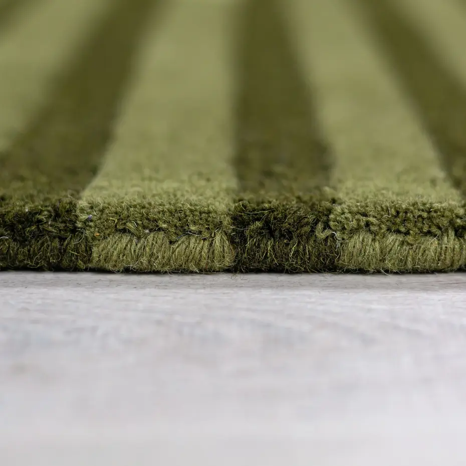 Organisch vloerkleed - Conway Retro Shaped Olijfgroen