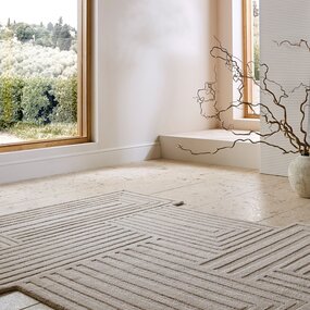 Wollen geometrisch vloerkleed - Zec Rectangles Beige/Naturel