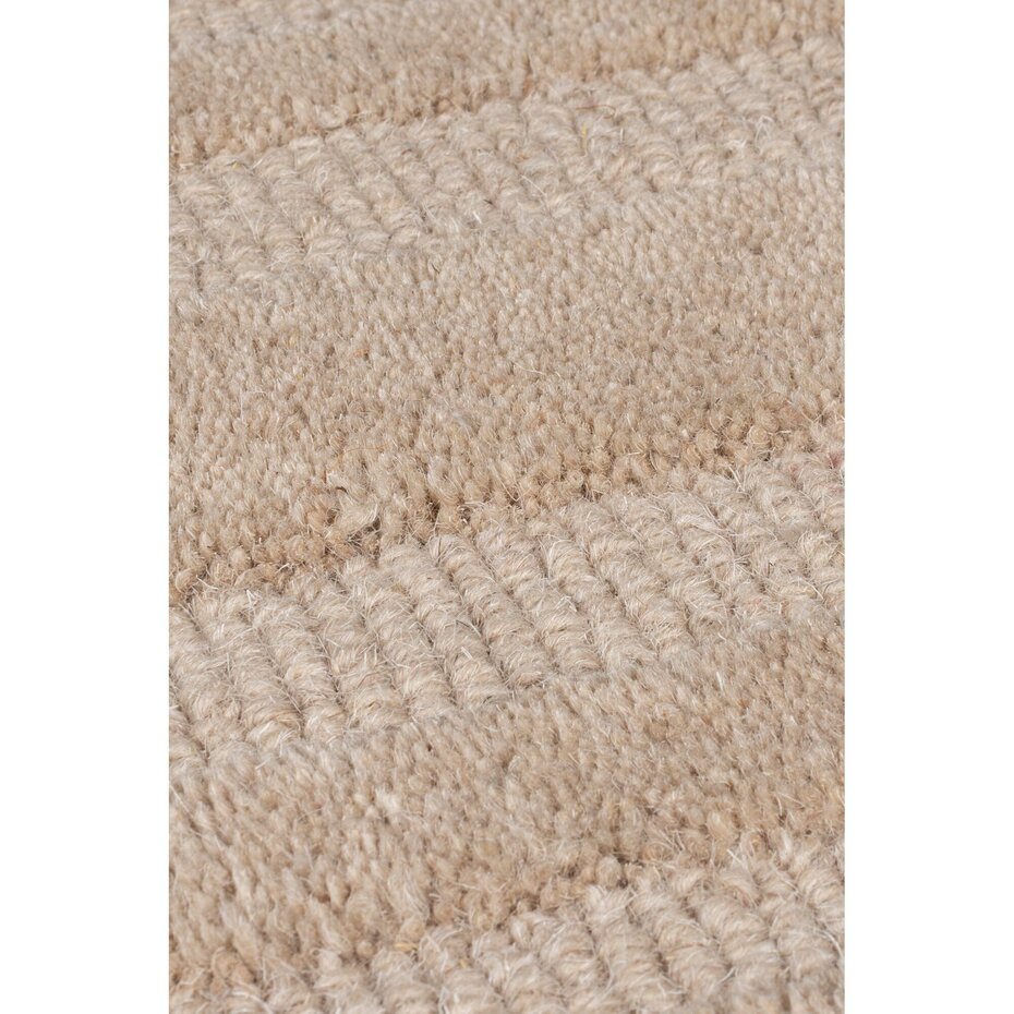 Wollen geometrisch vloerkleed - Zec Rectangles Beige/Naturel