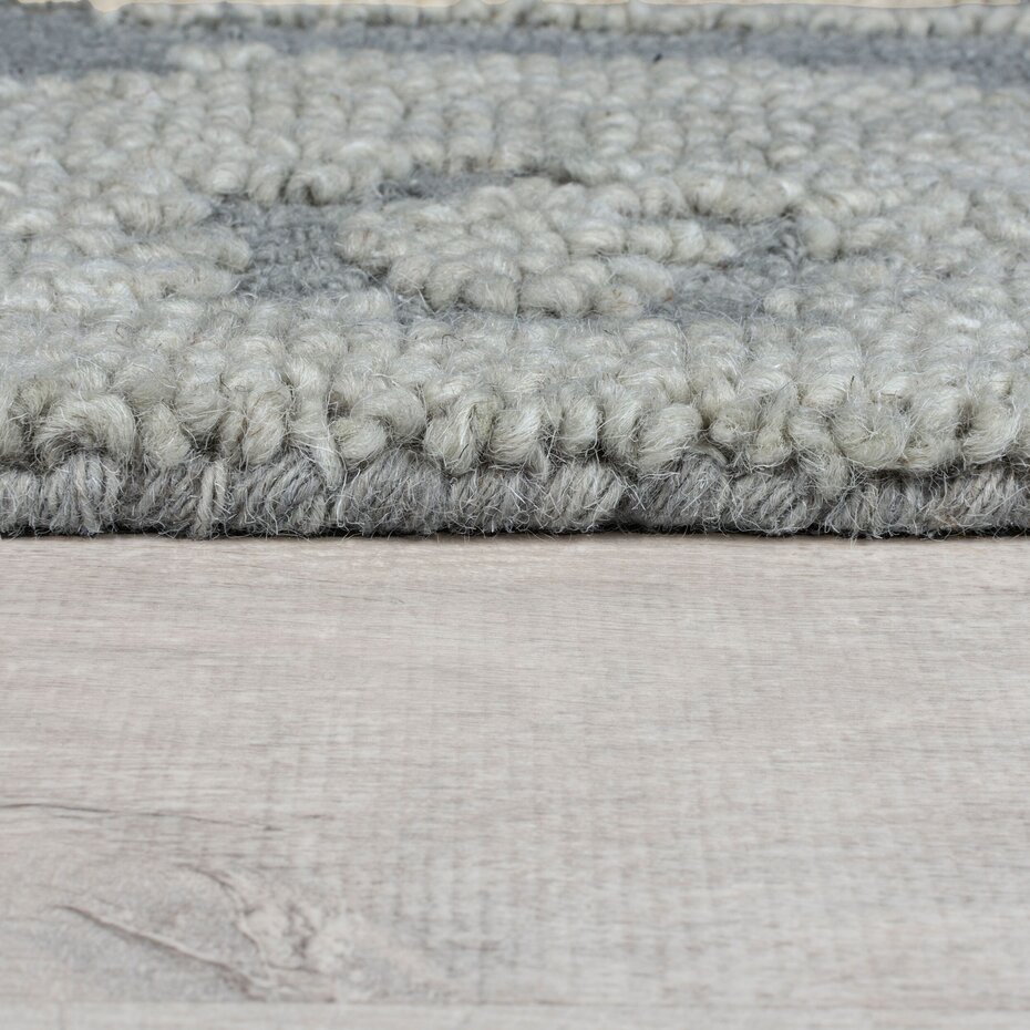 Wollen vloerkleed - Dion Ikat Grijs Wollen vloerkleed - Dion Ikat Grijs