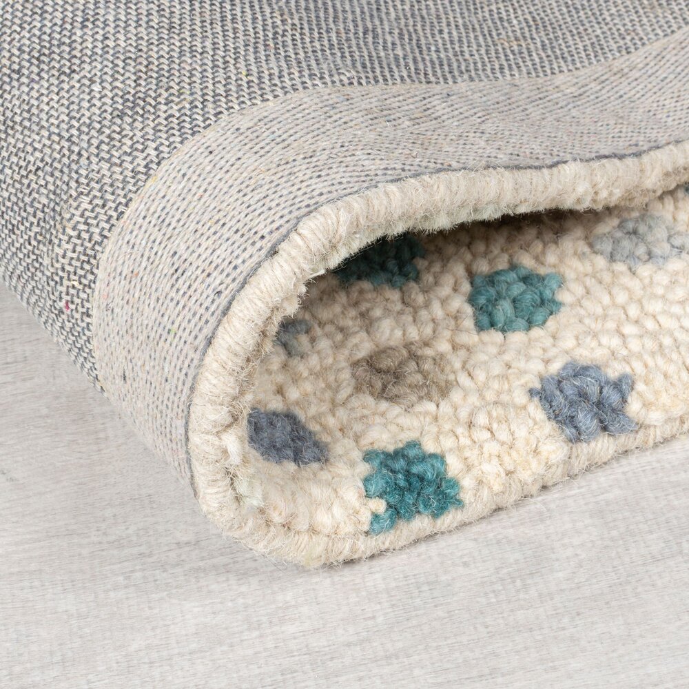 Wollen vloerkleed - Eloise Patchwork Blauw Wollen vloerkleed - Eloise Patchwork Blauw