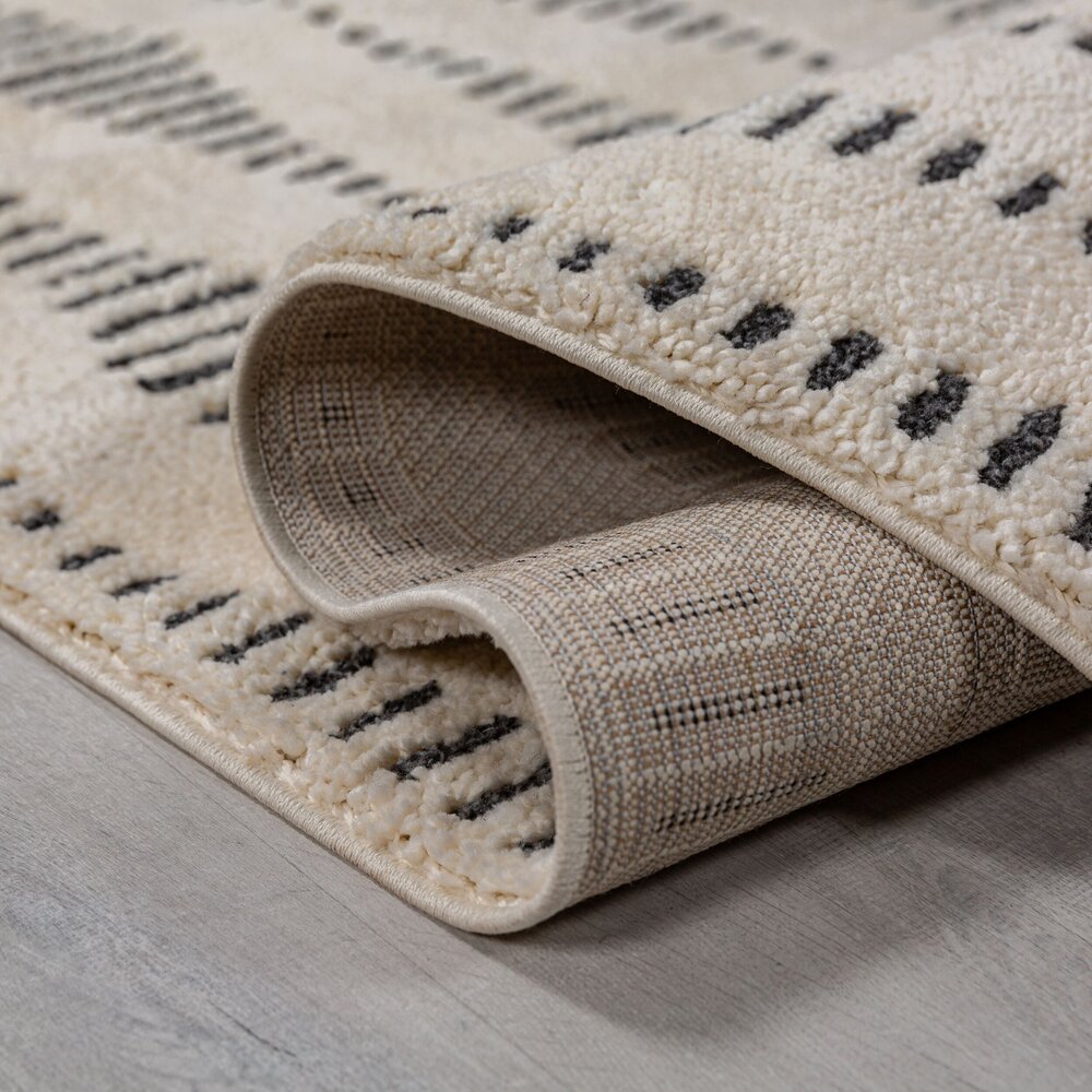 Scandinavisch vloerkleed - Knot Creme/Antraciet Scandinavisch vloerkleed - Knot Creme/Antraciet