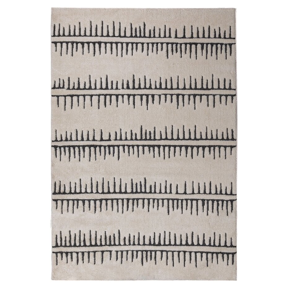 Scandinavisch vloerkleed - Maple Monochrome Creme/Antraciet