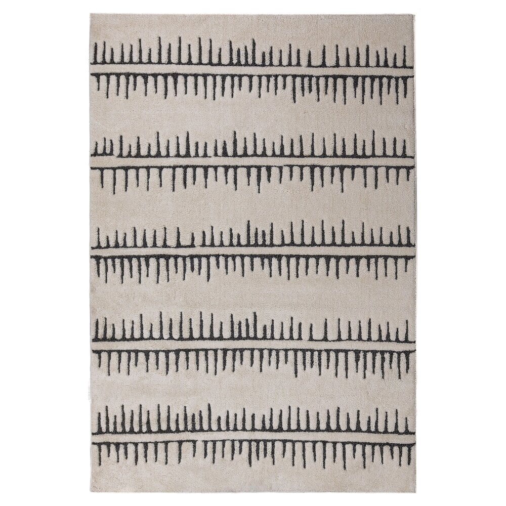 Scandinavisch vloerkleed - Maple Monochrome Creme/Antraciet