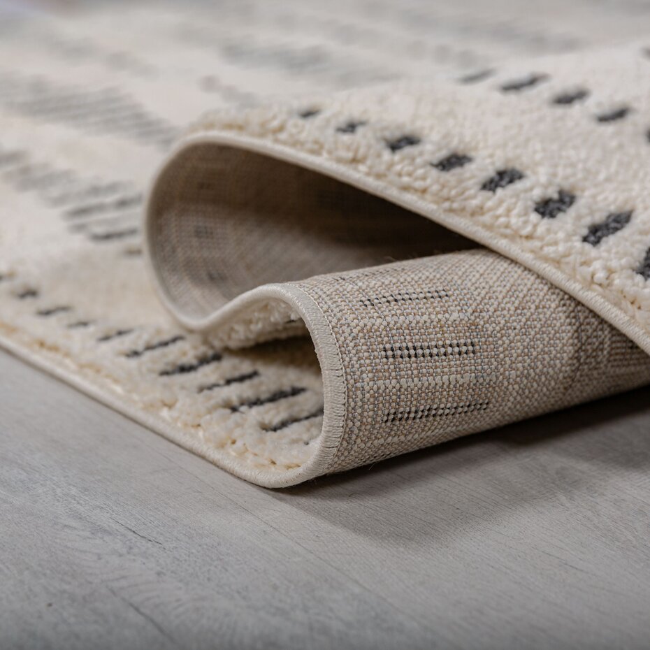 Scandinavisch vloerkleed - Maple Monochrome Creme/Antraciet