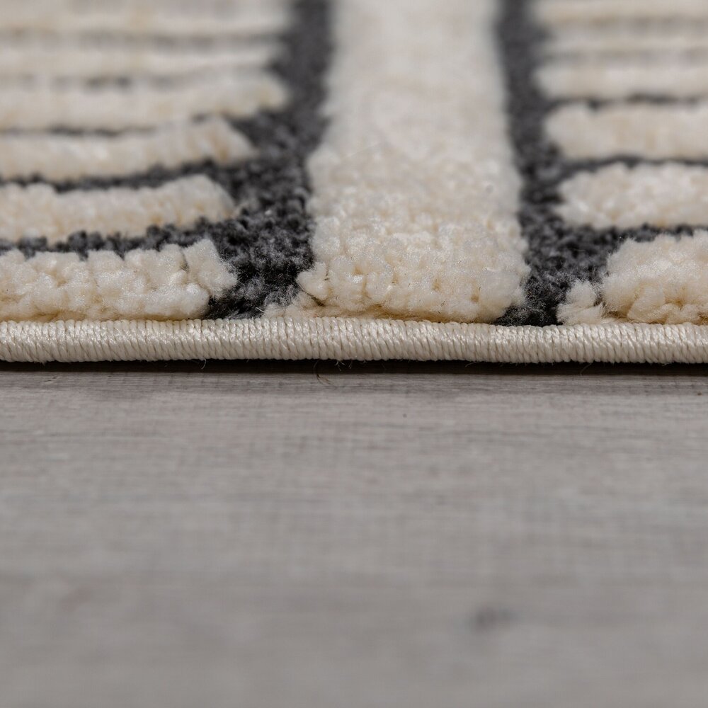 Scandinavisch vloerkleed - Maple Monochrome Creme/Antraciet