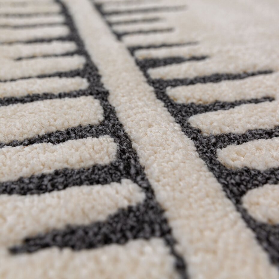 Scandinavisch vloerkleed - Maple Monochrome Creme/Antraciet