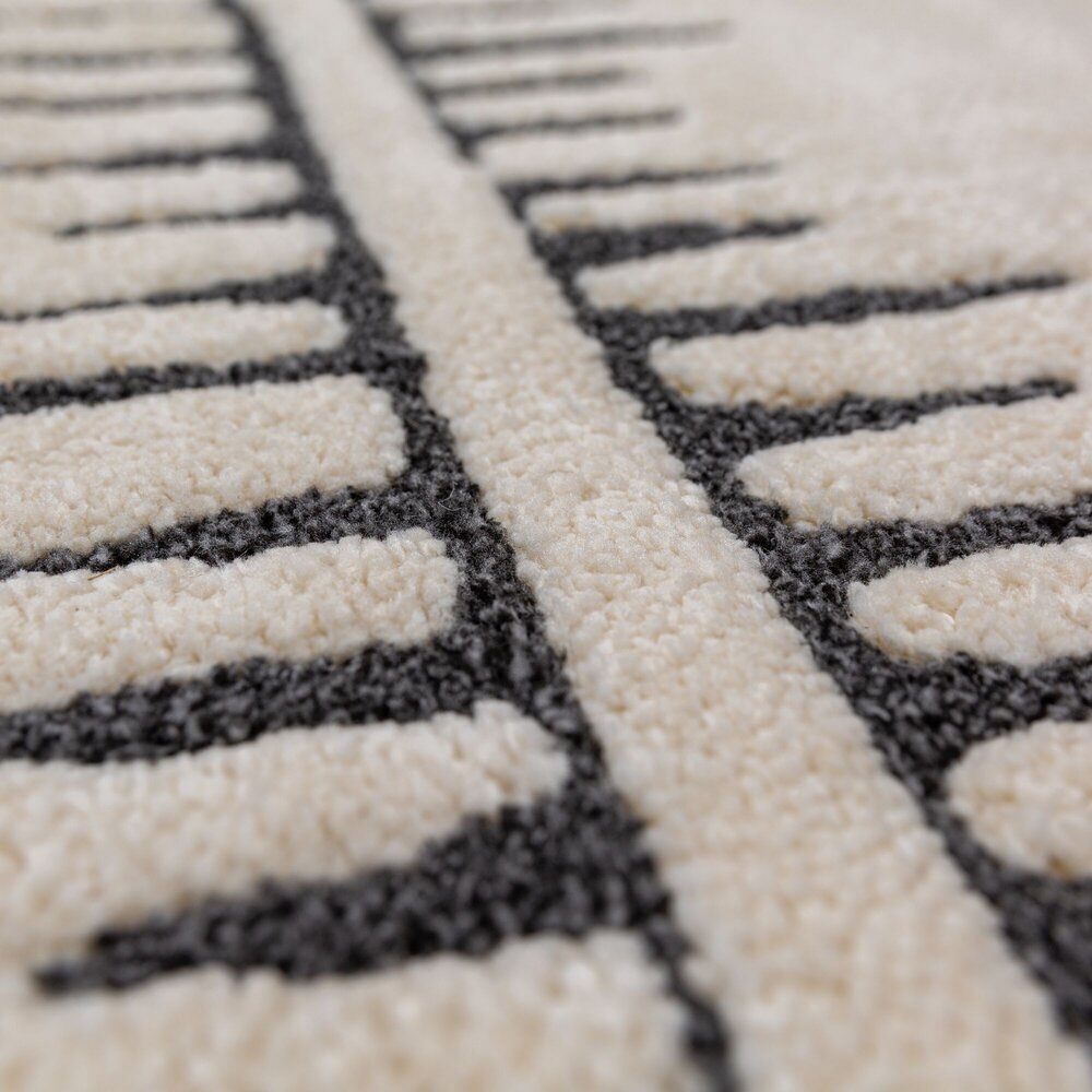 Scandinavisch vloerkleed - Maple Monochrome Creme/Antraciet