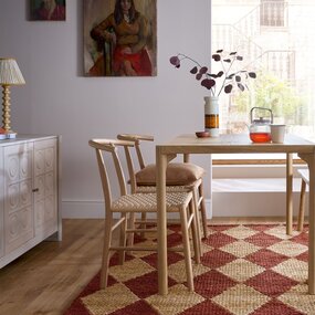 Jute vloerkleed - Effie Diamond Terracotta