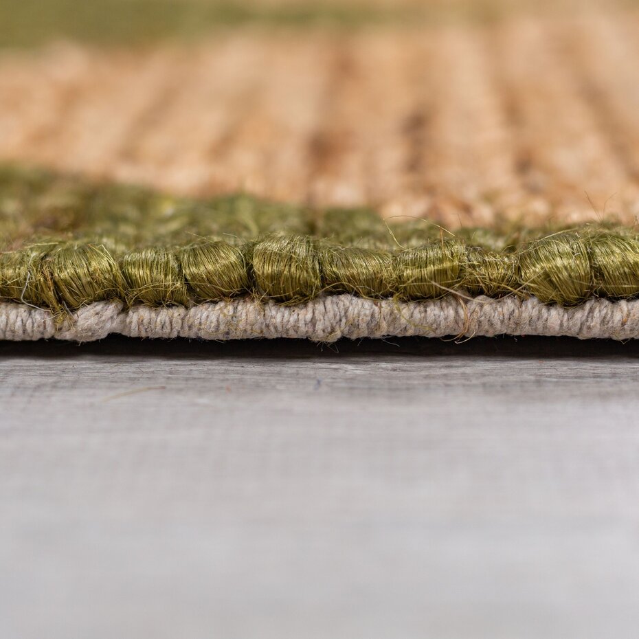Jute vloerkleed - Effie Diamond Olijfgroen