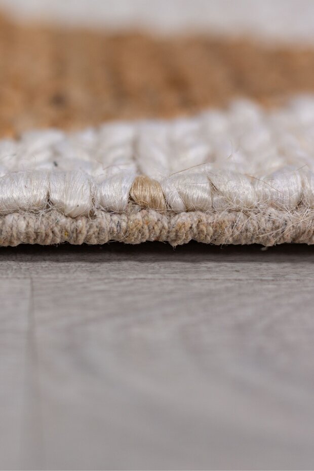 Jute vloerkleed - Effie Diamond Beige