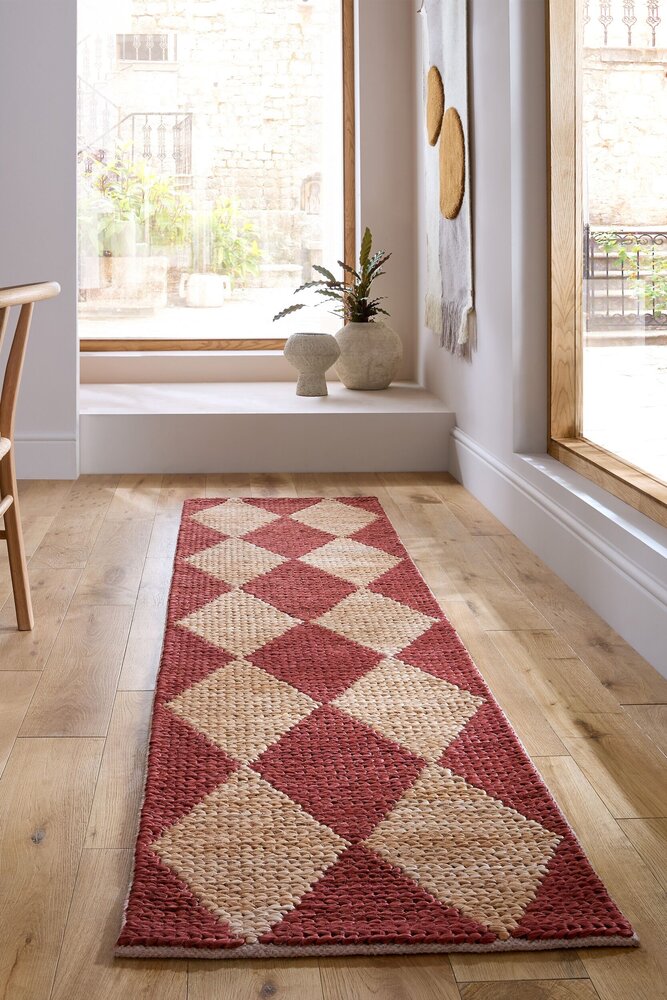 Jute loper - Effie Diamond Terracotta Jute loper - Effie Diamond Terracotta