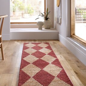 Jute loper - Effie Diamond Terracotta