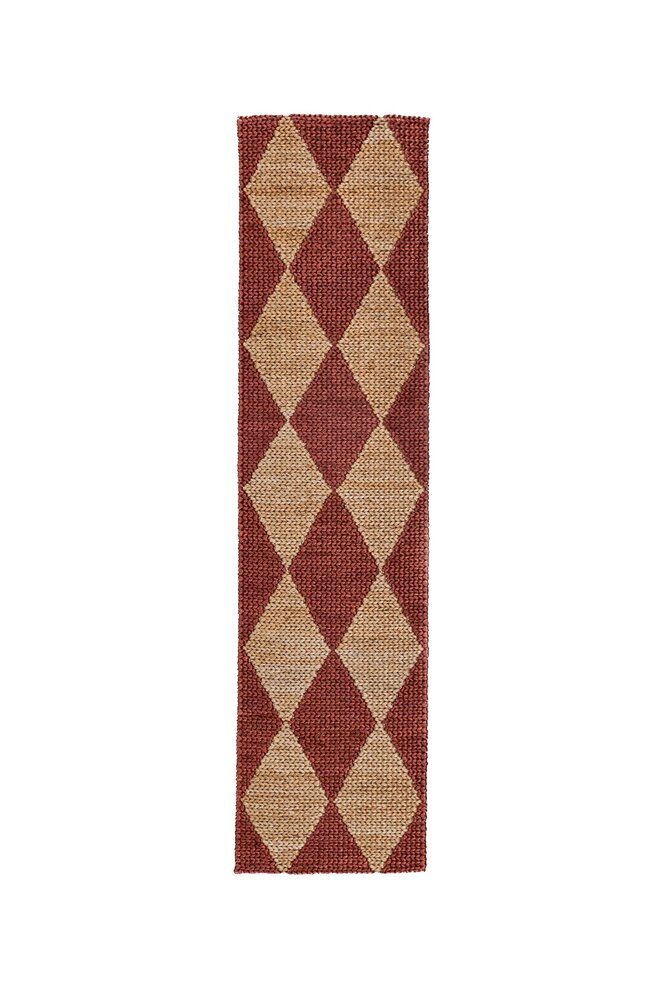 Jute loper - Effie Diamond Terracotta Jute loper - Effie Diamond Terracotta