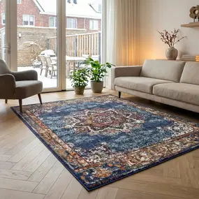 Vintage vloerkleed - Maderno Blauw / Multi