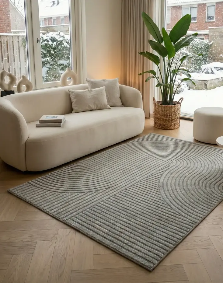 Modern vloerkleed - Eliora Japandi Grijs