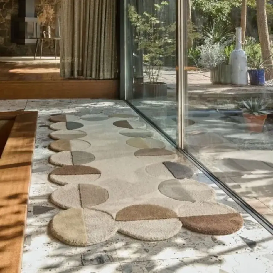 Organisch wollen loper - Mia Scallop Frame Beige/Naturel