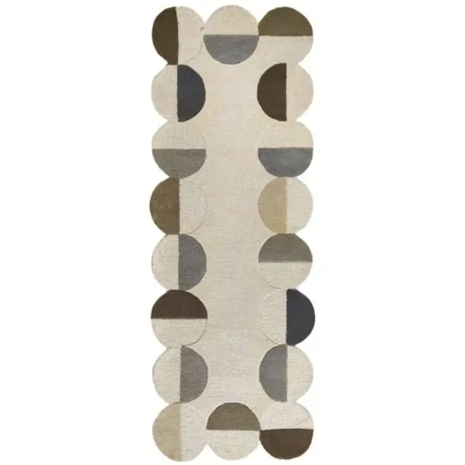 Organisch wollen loper - Mia Scallop Frame Beige/Naturel