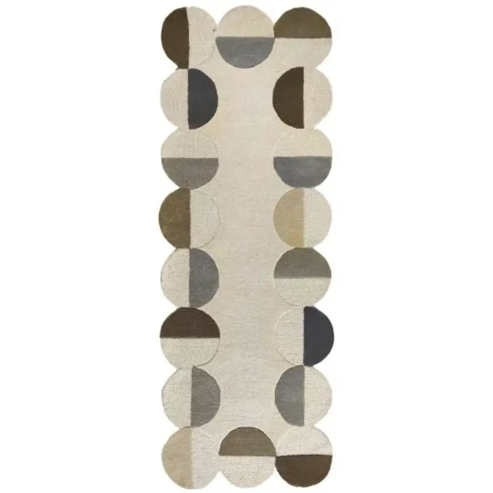 Organisch wollen loper - Mia Scallop Frame Beige/Naturel