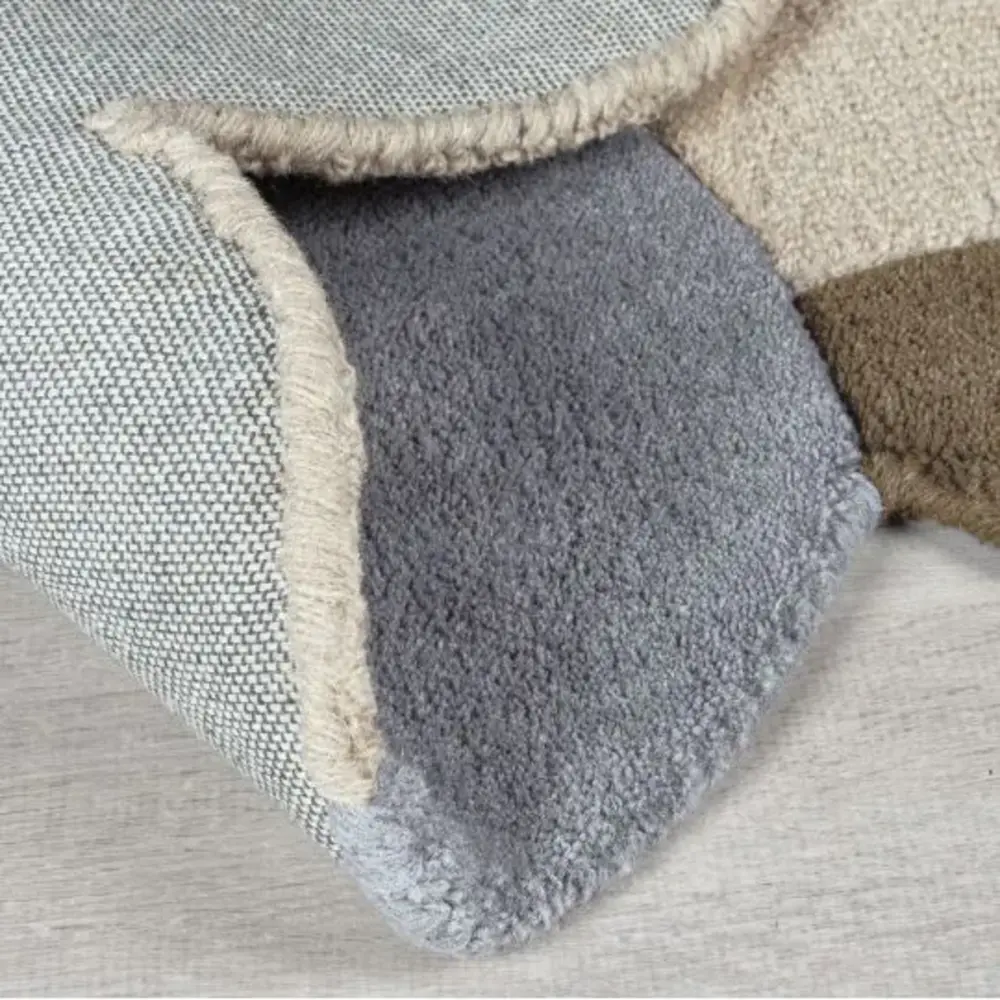 Organisch wollen loper - Mia Scallop Frame Beige/Naturel