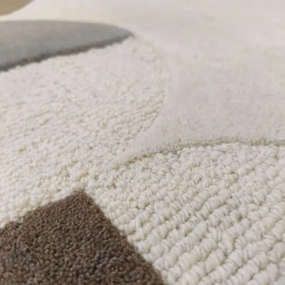 Organisch wollen loper - Mia Scallop Frame Beige/Naturel