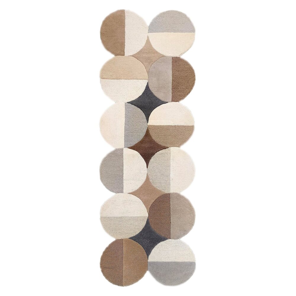 Organisch abstract loper - Mia Ellipse Beige/Grijs Organisch abstract loper - Mia Ellipse Beige/Grijs