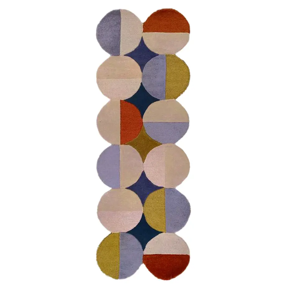 Organisch abstract loper – Mia Ellipse Blauw/Terra