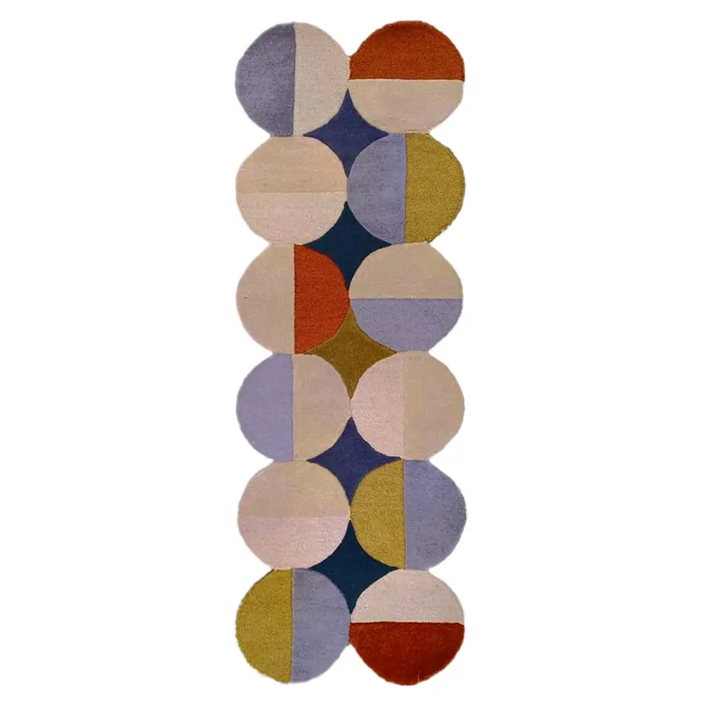 Organisch abstract loper – Mia Ellipse Blauw/Terra