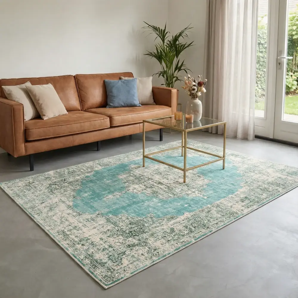 Vintage vloerkleed - Burano Mintgroen