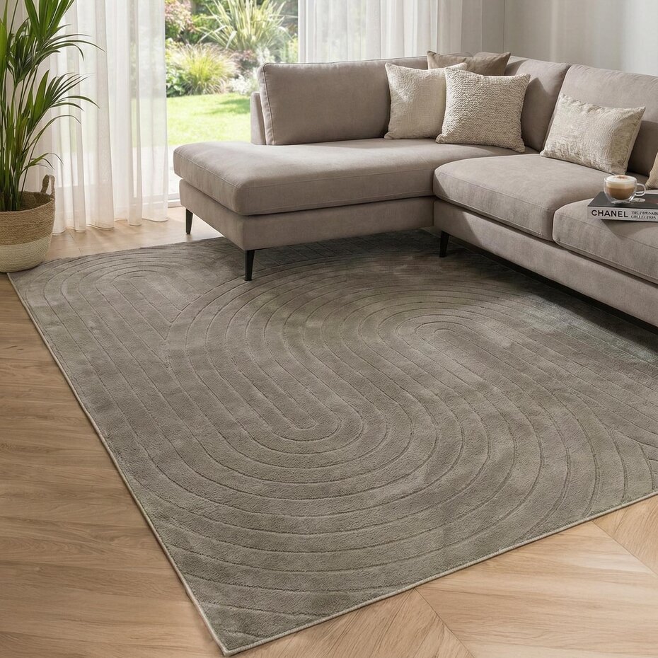Japandi vloerkleed - Mystic Grooves Taupe Japandi vloerkleed - Mystic Grooves Taupe