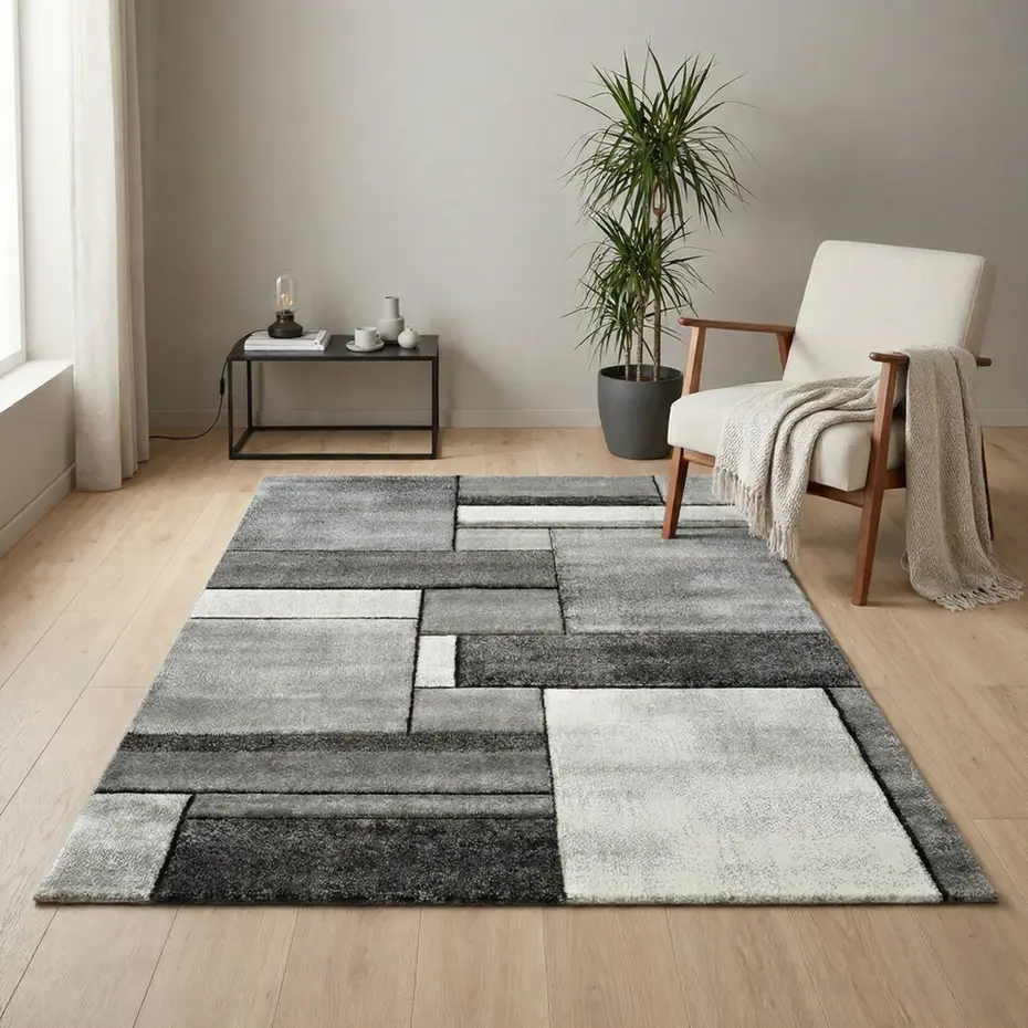 Kristal Modern grijs vloerkleed