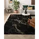 Laagpolig marmer vloerkleed - Marble Zwart/Goud