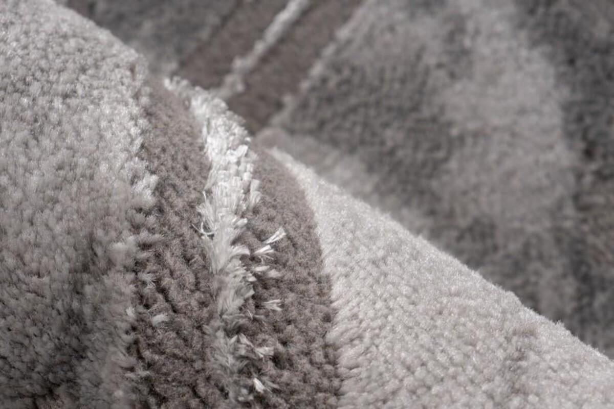 Laagpolig marmer vloerkleed - Marble Lines Grijs/Zilver