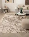 Laagpolig marmer vloerkleed - Marble Lines Beige
