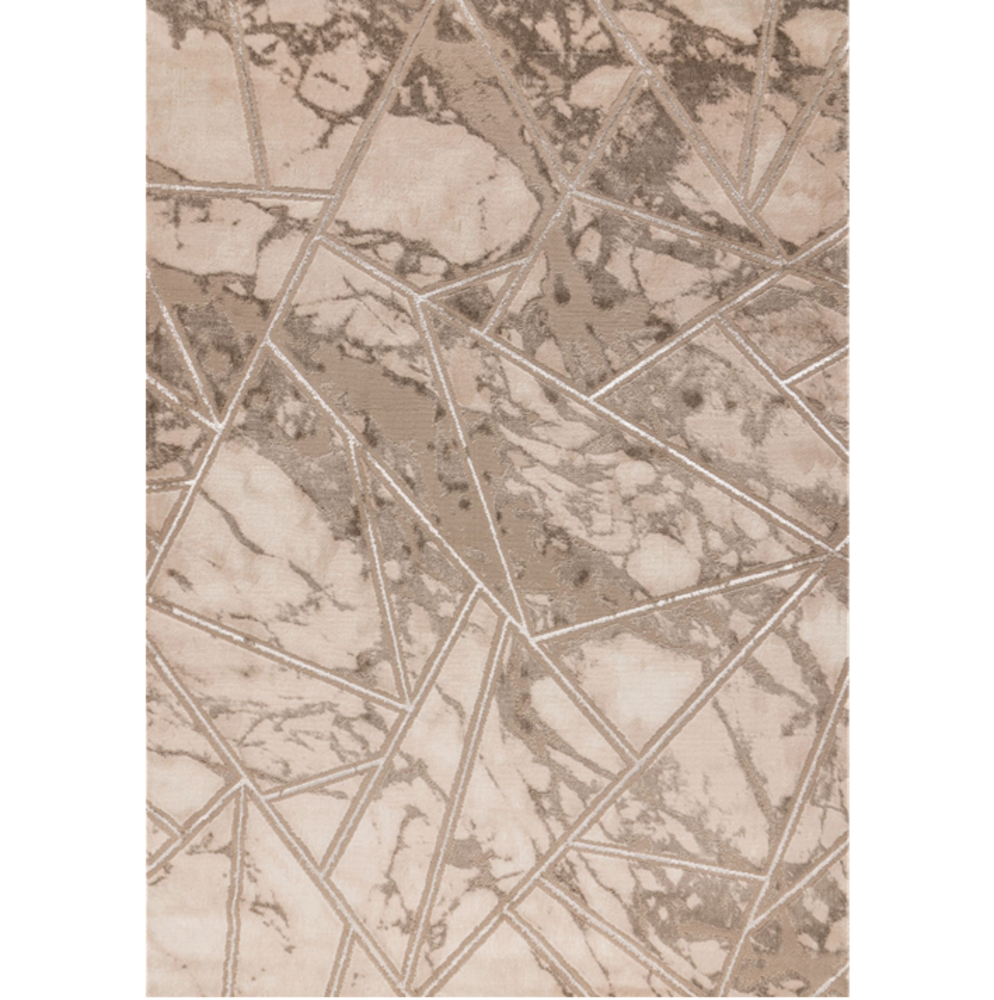 Laagpolig marmer vloerkleed - Marble Lines Beige