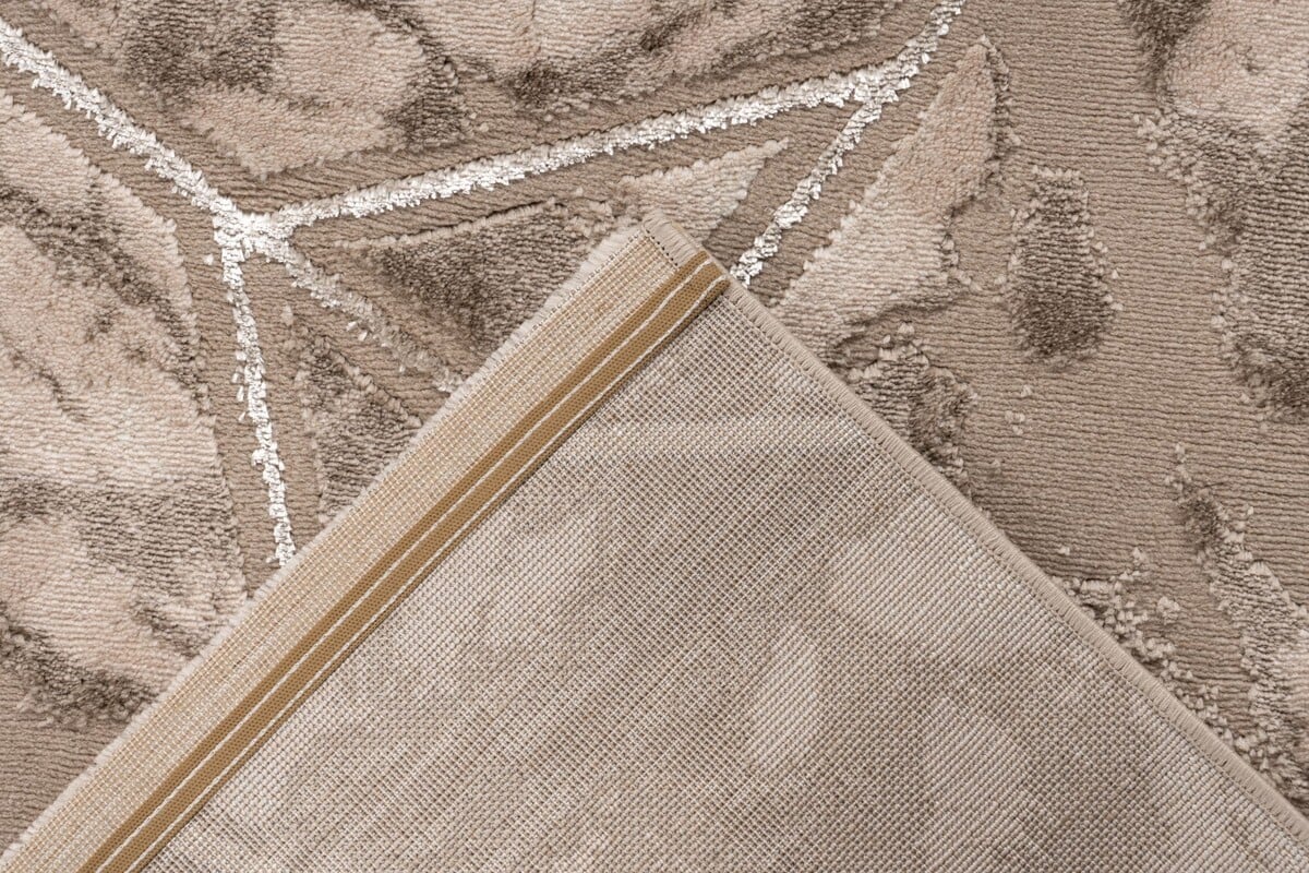 Laagpolig marmer vloerkleed - Marble Lines Beige