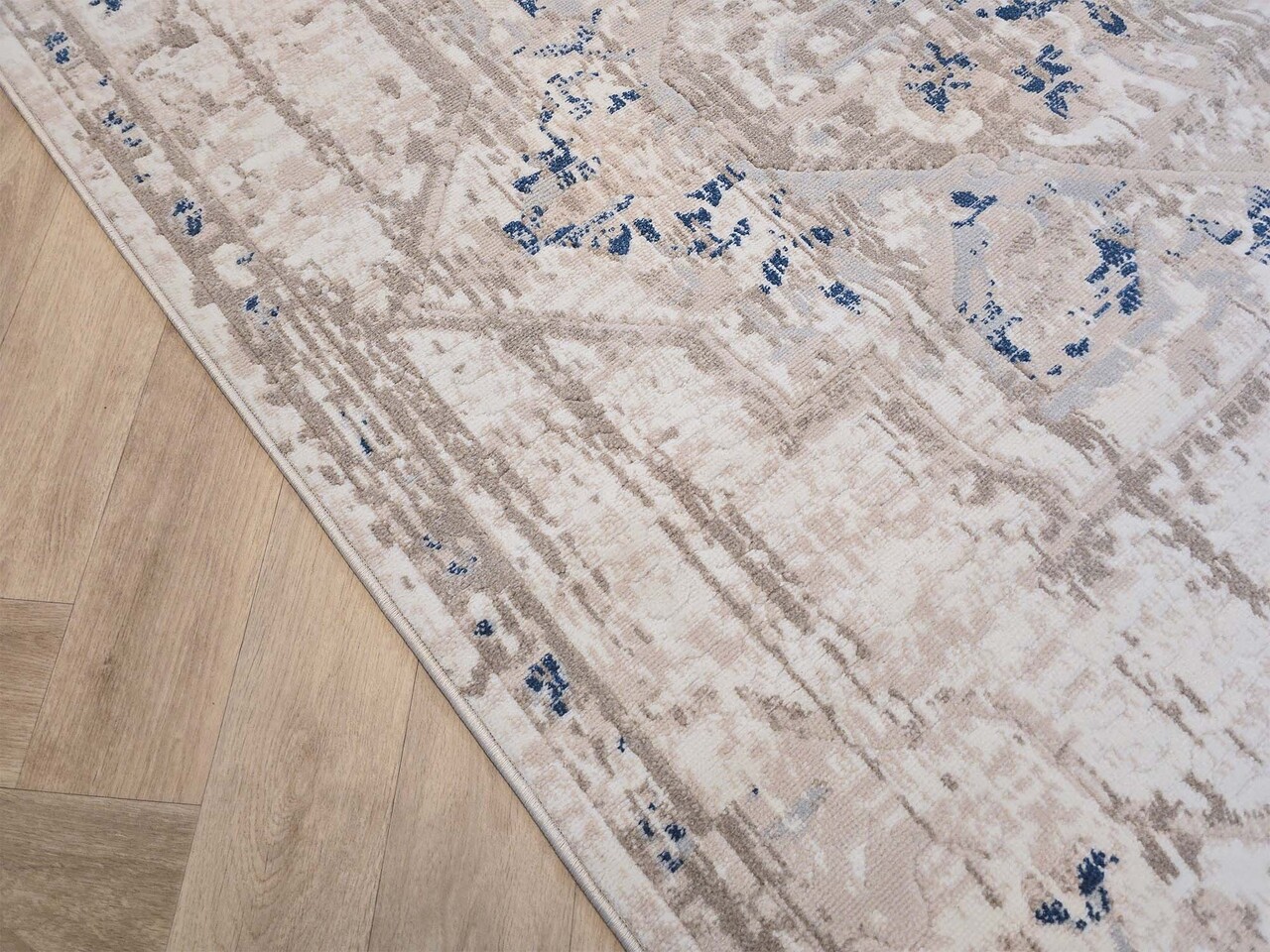 Vintage vloerkleed - Ancora Creme/Blauw