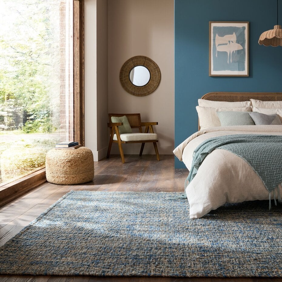 Wollen vloerkleed - Heather Blauw Wollen vloerkleed - Heather Blauw