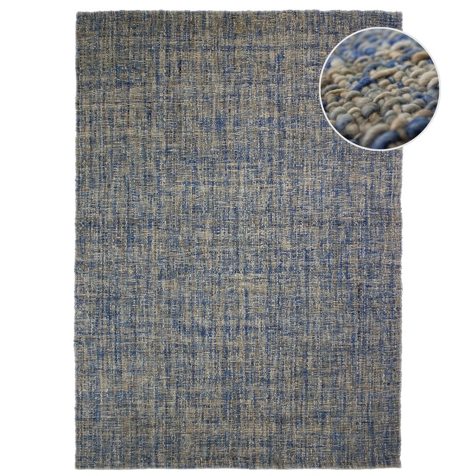 Wollen vloerkleed - Heather Blauw Wollen vloerkleed - Heather Blauw