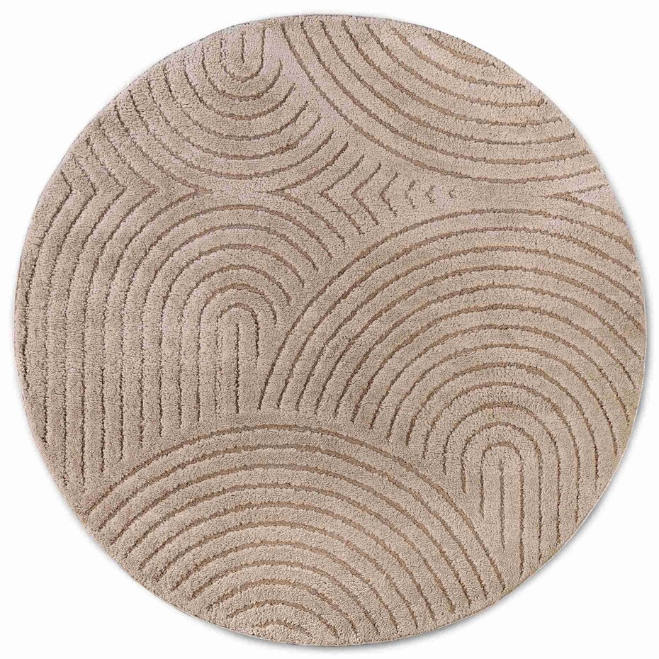 Rond Japandi vloerkleed - Panglao Beige