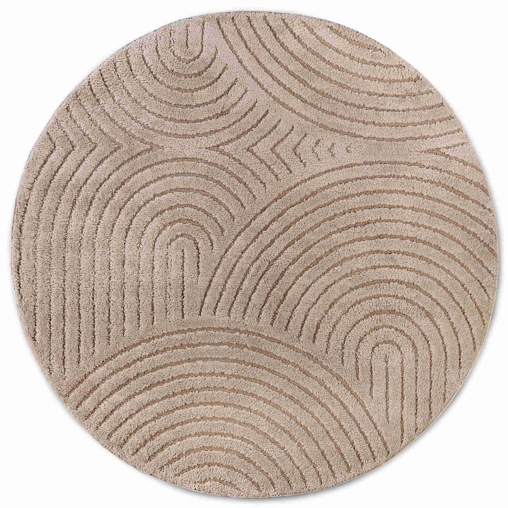 Rond Japandi vloerkleed - Panglao Beige