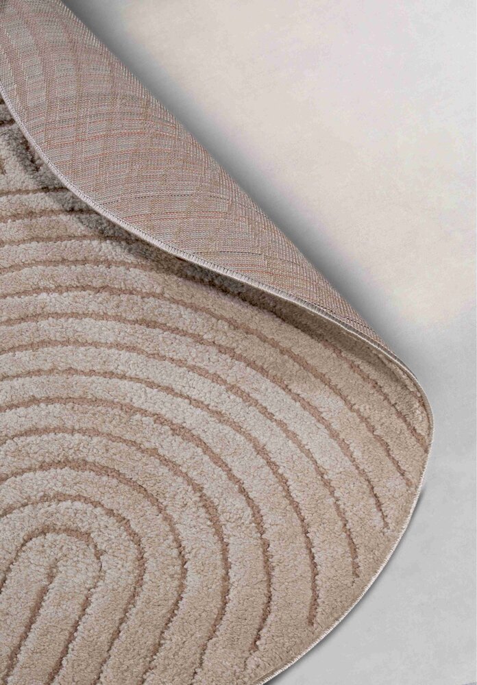 Rond Japandi vloerkleed - Panglao Beige