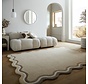 Wollen vloerkleed - Leo Scallop Border Beige/Taupe