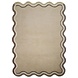 Wollen vloerkleed - Leo Scallop Border Beige/Taupe Wollen vloerkleed - Leo Scallop Border Beige/Taupe