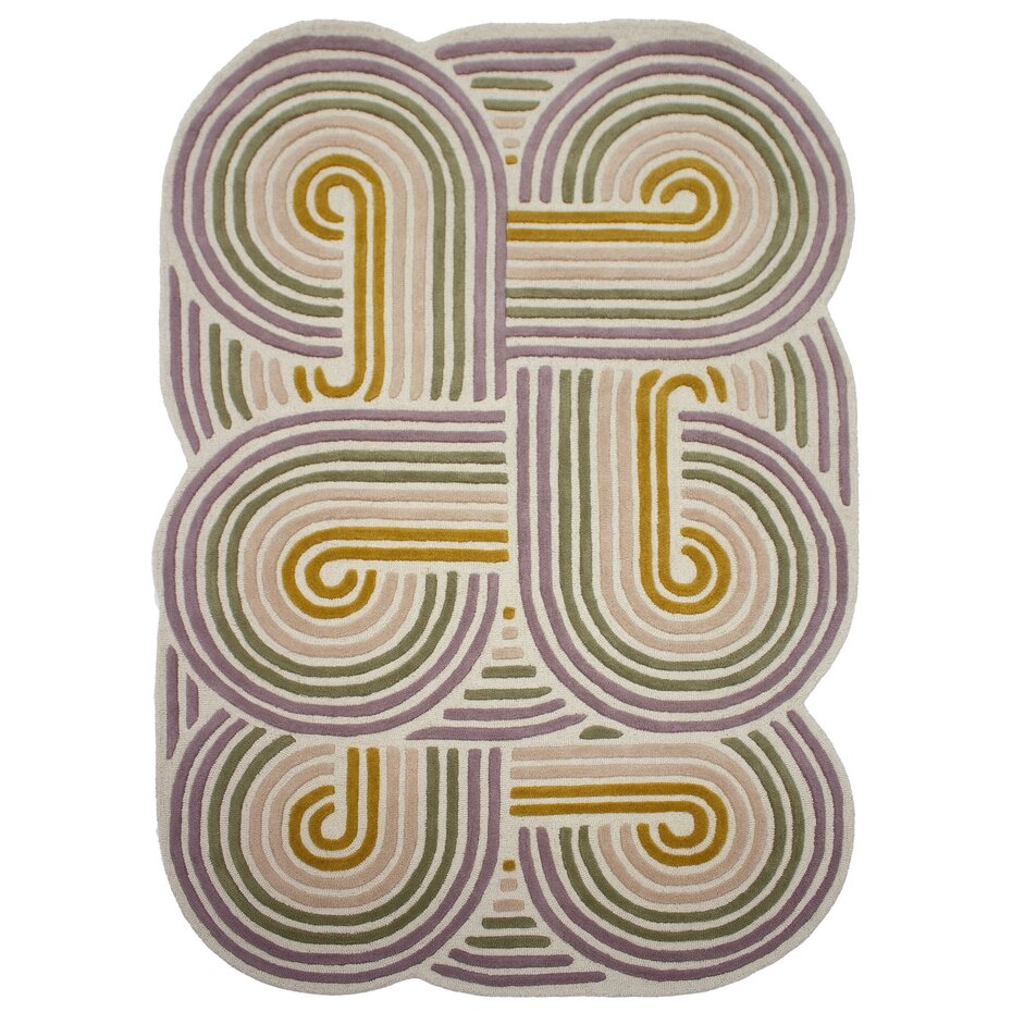 Wollen vloerkleed - Spiral Shaped Groen/Kleurrijk Wollen vloerkleed - Spiral Shaped Groen/Kleurrijk